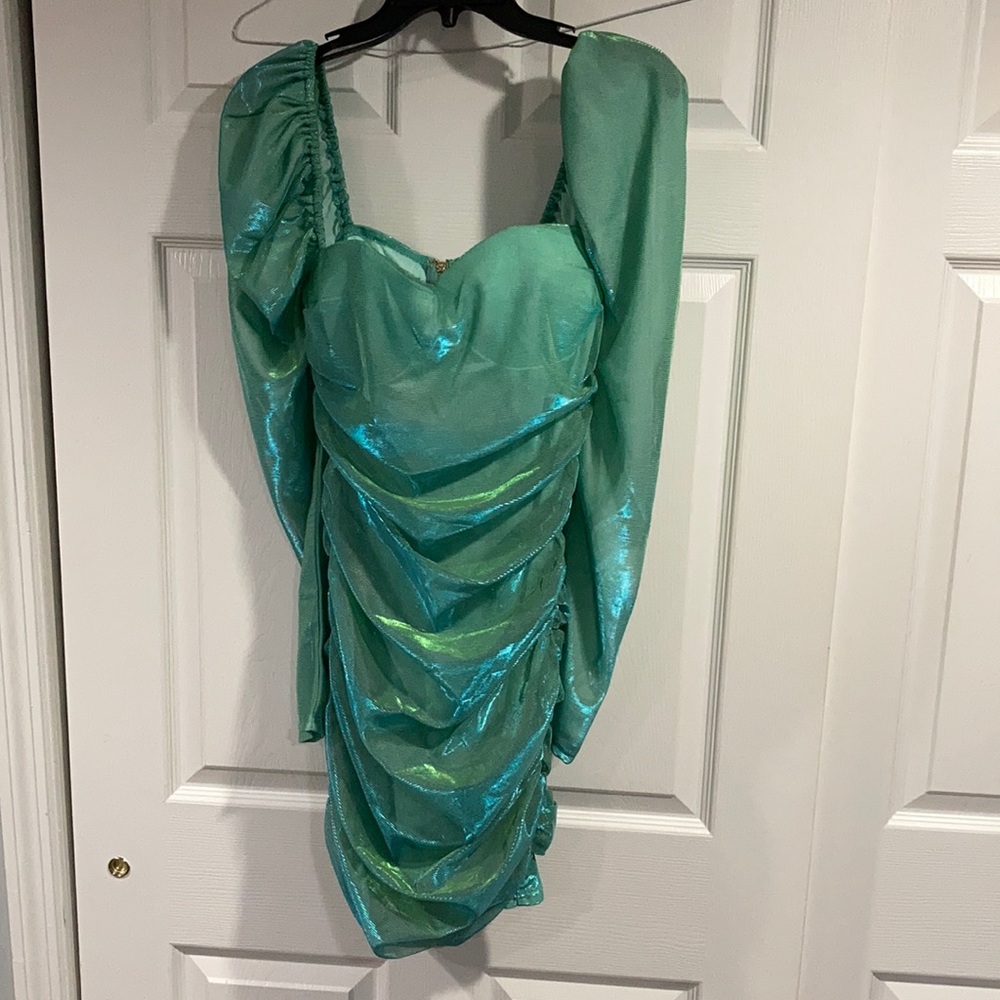 Fashion Nova Melanie Metallic Mini Dress